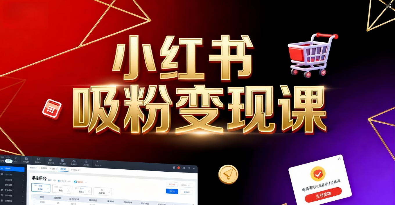 《小红书吸粉变现》当天变现不是梦！揭秘小红书吸粉变现的财富密码-凤来社资源库