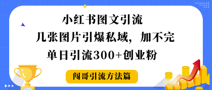小红书图文引流，几张图片引爆私域加不完，单日引流300＋创业粉-凤来社资源库