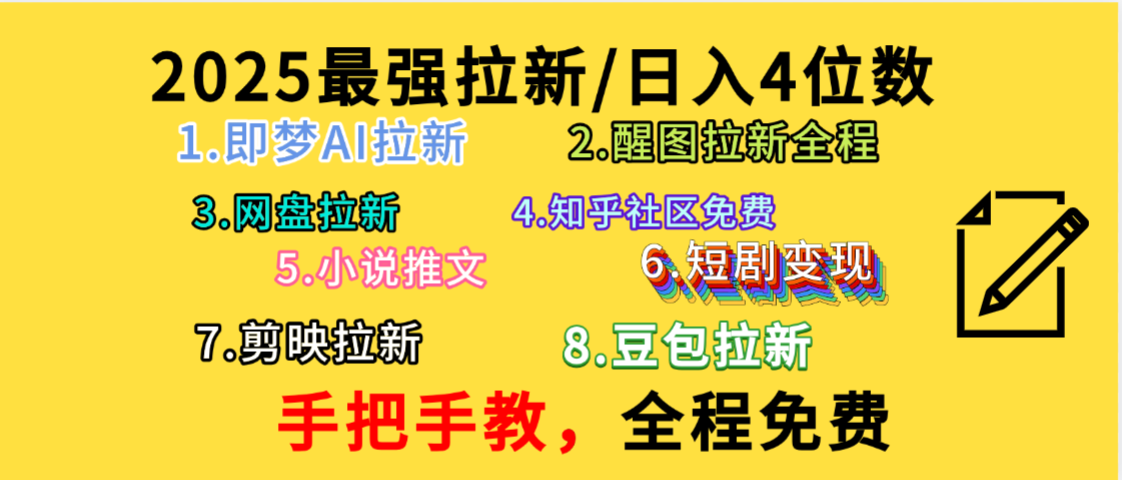 全程免费，手把手教，日入4位数的拉新项目，教会你免费使用各种AI软件，并且持续更新市面上最新的项目哦！-凤来社资源库