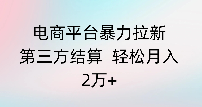 电商平台暴力拉新第三方结算 轻松月入2万+-凤来社资源库